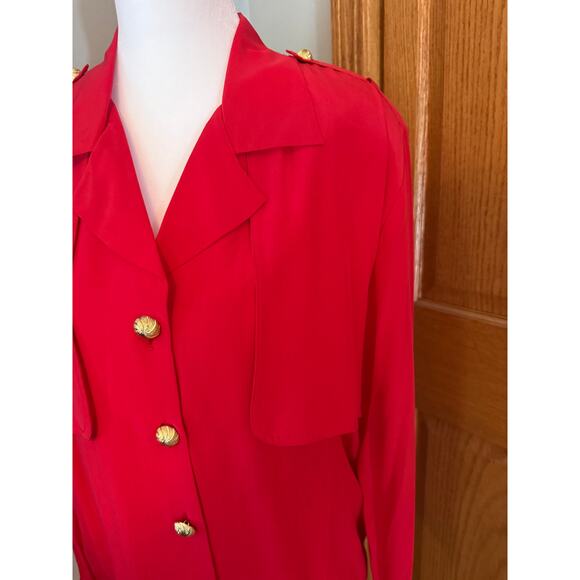 Vintage YL Studio 100% Silk Long Sleeve Blouse Size 8 - Picture 3 of 8